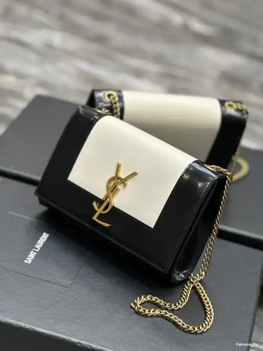 two-tone small leather YSL bag shoulder Kate 0408